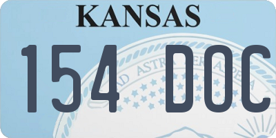 KS license plate 154DOC