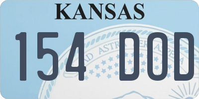 KS license plate 154DOD