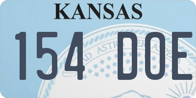 KS license plate 154DOE