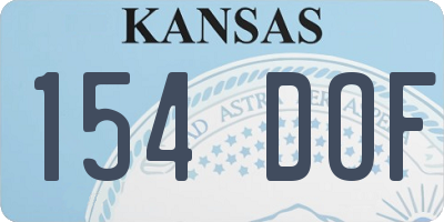 KS license plate 154DOF