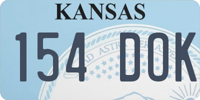 KS license plate 154DOK