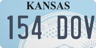 KS license plate 154DOV