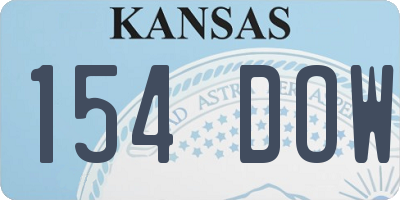 KS license plate 154DOW