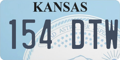 KS license plate 154DTW