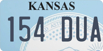 KS license plate 154DUA