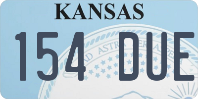 KS license plate 154DUE