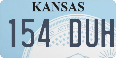 KS license plate 154DUH