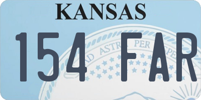 KS license plate 154FAR