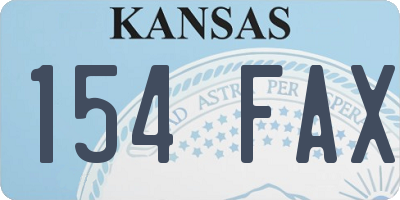 KS license plate 154FAX