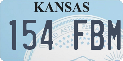 KS license plate 154FBM