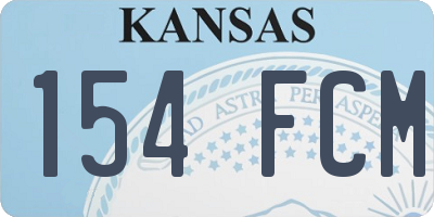 KS license plate 154FCM