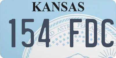 KS license plate 154FDC