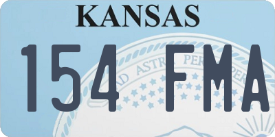 KS license plate 154FMA