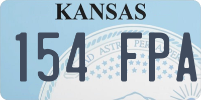 KS license plate 154FPA