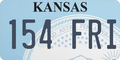 KS license plate 154FRI