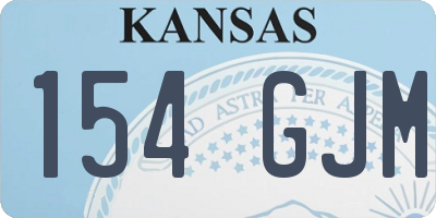 KS license plate 154GJM