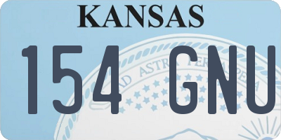 KS license plate 154GNU