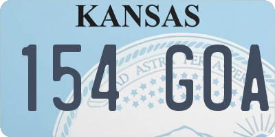KS license plate 154GOA