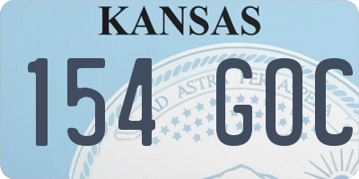 KS license plate 154GOC