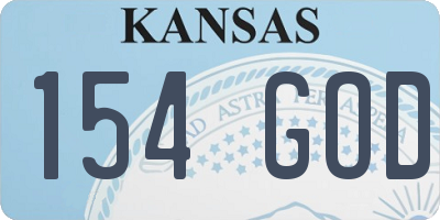 KS license plate 154GOD
