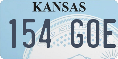 KS license plate 154GOE