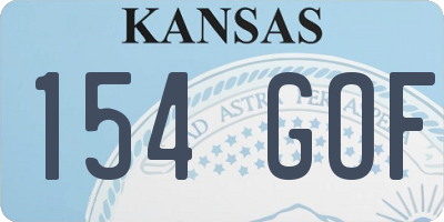 KS license plate 154GOF