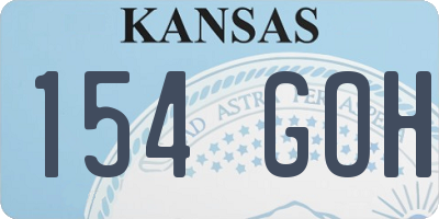 KS license plate 154GOH