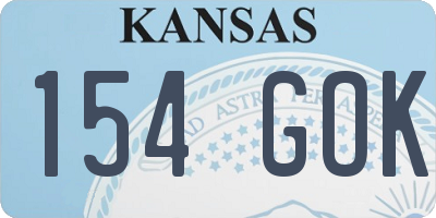 KS license plate 154GOK
