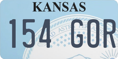 KS license plate 154GOR
