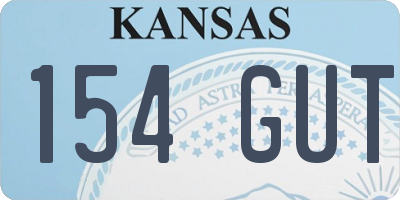 KS license plate 154GUT