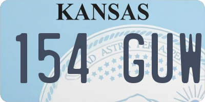KS license plate 154GUW