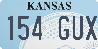 KS license plate 154GUX