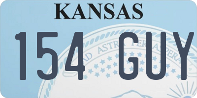 KS license plate 154GUY