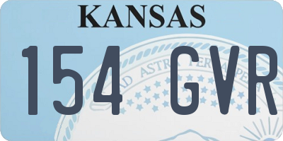 KS license plate 154GVR