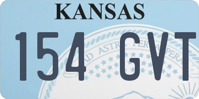 KS license plate 154GVT