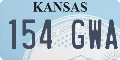 KS license plate 154GWA