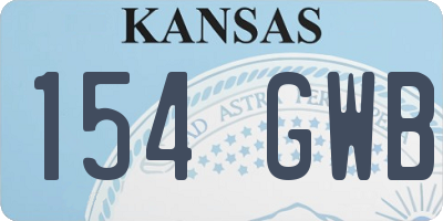 KS license plate 154GWB