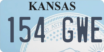 KS license plate 154GWE