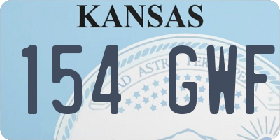KS license plate 154GWF