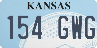 KS license plate 154GWG
