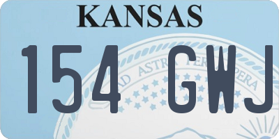 KS license plate 154GWJ