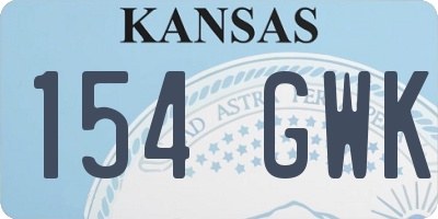 KS license plate 154GWK