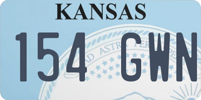 KS license plate 154GWN