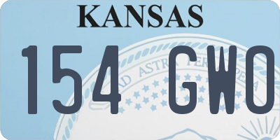 KS license plate 154GWO