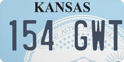KS license plate 154GWT