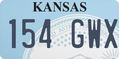 KS license plate 154GWX
