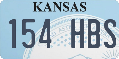 KS license plate 154HBS