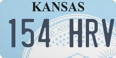 KS license plate 154HRV
