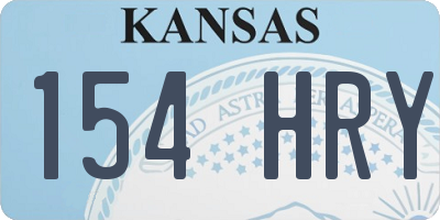 KS license plate 154HRY