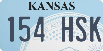 KS license plate 154HSK